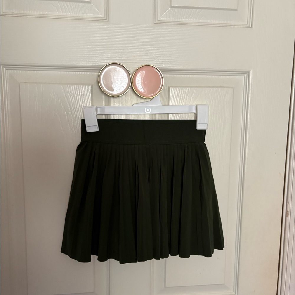 Aritzia Green Pleated Skirt
